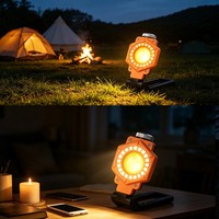 Lampe de camping portable RGB à 7 modes, lampe de travail LED rechargeable, projecteur COB, support magnétique, lumière d'urgence extérieure