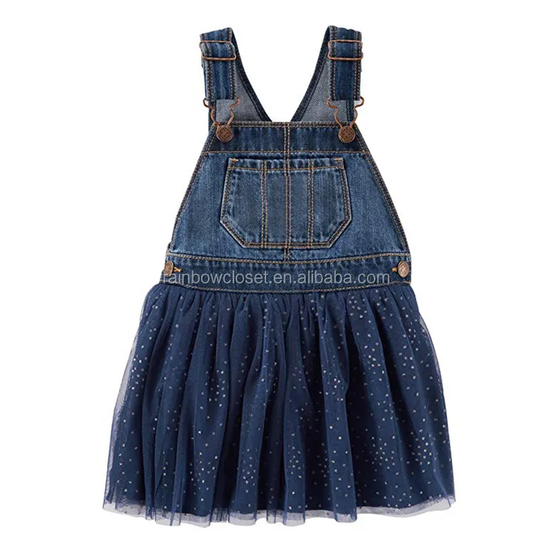 Rok Denim renda warna polos modis untuk anak-anak gaun rok kasual bayi anak-anak untuk anak perempuan 2-7 Tahun ukuran Plus