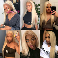 Top Grade Remy Cheveux Couleur Personnalisée 613 Blonde Corps Vague Cheveux Raides Bundles Soyeux Vierge Raw Perruque de Cheveux Humains-Vente en Gros