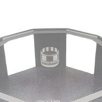 Boîte à Matzah Hexagonale en Acrylique Or et Argent avec Couvercle – Design Moderne Classique, Poli, Recyclable, Présentoir Cadeau, Montage Facile