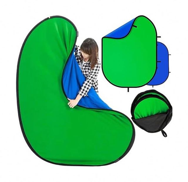 Portable Green Screen Backdrop with Aluminum Tube Frame Stand Collapsible Cotton Canvas Retro Style Customized Color