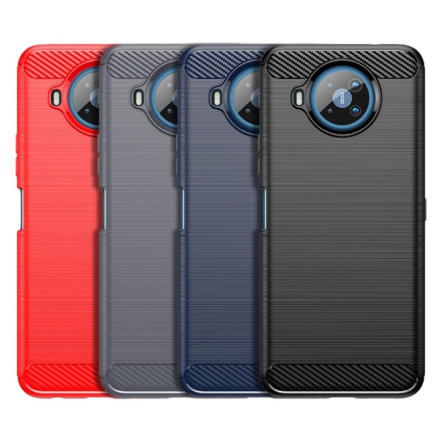 Carbon Fiber Shockproof Soft TPU Back Cover Mobile Phone Case for Nokia 9 PureView  Protective Cover