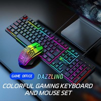 Clavier et souris pour ordinateur R8, clavier et souris de jeu filaires 1910, DPI multi-niveaux, lumières colorées