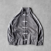 Veste Tangzhuang personnalisée, streetwear tendance, coton et polyester, style chinois, unisexe, boutons noués, veste Bamber pour homme