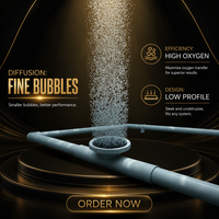 Diffuseur d'aération à bulles fines, disque de diffusion d'oxygène à profil bas pour le traitement aquatique des étangs