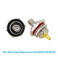 Connecteur de prise de montage femelle SMA pour fil de câble RG174 RG316 LMR100 pour M10 M12 M16 étanche