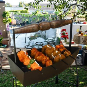 Adjustable Height Portable Carbon Steel <b>BBQ</b> <b>Grill</b> Modern Small Size for Wood <b>Boat</b> Parties and Events Uses Charcoal Fuel - Product Image 2