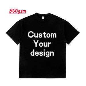 T-shirt DTG surdimensionné à manches courtes 300 g/m² avec logo personnalisé 100% coton T-shirts pour hommes DTF grande taille de haute qualité - Product Image 3
