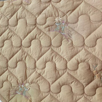 Tissu de broderie et de matelassage en gros, draps matelassés en coton blanc respirant pour enfants, matelassage brodé olive