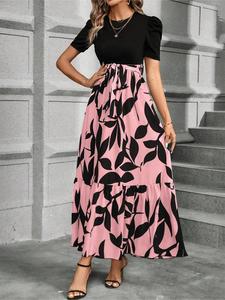 Vestidos de Verano para Mujer con Estampado Floral, Cintura Alta, Elegantes y Modernos, de Manga Corta - Product Image 2