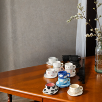Tasses en céramique irrégulières pour hôtel, bureau, maison, tasses à lait et à café compatibles micro-ondes, tasses en céramique avec soucoupe et anse