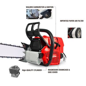 เลื่อยโซ่ยนต์แก๊ส 92 ซีซี 5.2 กิโลวัตต์ โครงเครื่องแมกนีเซียม คาร์บูเรเตอร์วอลโบร กระบอกสูบเซรามิก ใช้แทน <span class=keywords><strong>Stihl</strong></span> MS660 สำหรับงานตัดไม้หนัก - Product Image 2