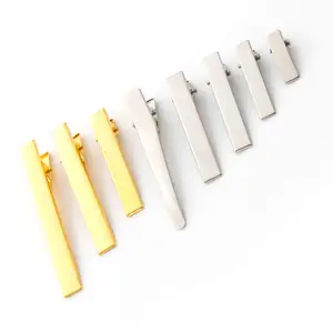 Simple Metal Spring Duckbill Alligator Rectangle Diy Bow Hair Flat Hair Clips Metal Accessory Mix sSze Hair Clip For Decoration