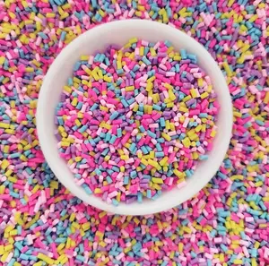 500克粘液人造巧克力树脂聚合物粘土切片和糖彩虹洒用于Diy粘液混合包括小雕像