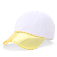 Gorra de béisbol transparente con visera de PVC, gorra de béisbol transparente con visera de PVC, 6 paneles en blanco