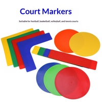 Marqueurs de tennis en PVC, disques plats pour marquage de lignes droites et d'angles, autocollants de repères pour le tennis