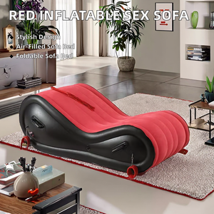 Modernes rotes aufblasbares <span class=keywords><strong>Sex</strong></span>-Schlafs ofa Faltbares Liege-BDSM-Stuhl-Luftkissen für Paare Chaise Lounge für Hotel-Schlafzimmer-Wohnen - Product Image 2