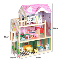 Mainan Rumah Boneka Kayu untuk Anak-anak, MDF Kayu Solid, Permainan Pura-pura, Model Rumah Boneka Mini, Hadiah untuk Anak Perempuan, Set Permainan Kreatif untuk Anak-anak