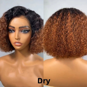 Peluca de Cabello Humano Rizado Bob con Ombre Marrón Miel 4C sin Pegamento, Estilo 4x4 5x7, Lista para Usar, Proveedor de Pelucas de Cabello Humano sin Pegamento - Product Image 5
