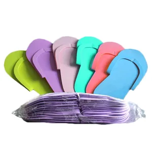 Pantoufles en mousse jetables pour femmes, tongs de pédicure, de Spa, couleurs assorties pour Salon, 100 pièces