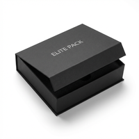 Boîte cadeau en carton ondulé noir avec fermeture magnétique, écologique, recyclable, de luxe, avec logo personnalisé, impression UV, emballage haut de gamme
