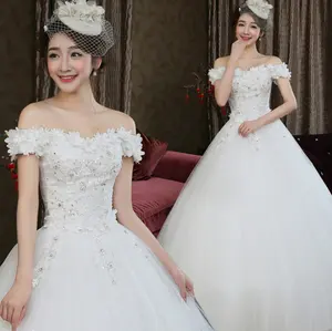 Vestido de novia de alta calidad, largo hasta el suelo, beige, blanco, barato, 2021