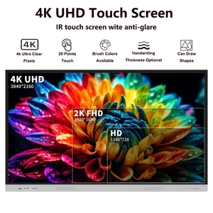 55 65 75 86 98 100 110 Inch 4K Resolution LCD Touch Screen Monitor All in One Whiteboard <strong>Interactive</strong> Smart Board Price - Product Image 2