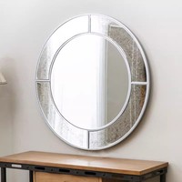 Vente en gros salle de bain salon décoré miroir mural rond avec cadre en métal espejos modernos