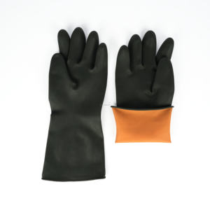 Gants industriels super épais noirs et <span class=keywords><strong>orange</strong></span> de 35 cm 180 g, résistants aux produits chimiques, gants en latex de caoutchouc robustes - Product Image 2