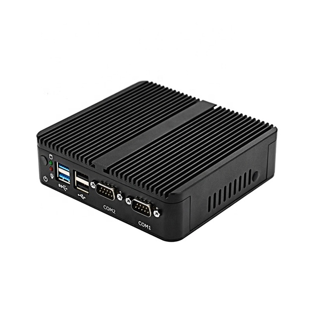 Low Power Fanless Box PC Win10 Intel Celeron J4125 DDR4 Dual Display HD VGA Mini PC with SSD for Industrial Use US/EU/JP Plug