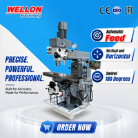 Machine de fraisage et de perçage robuste WELLON ZX6350V, alimentation automatique, rotation à 45 degrés, verticale et horizontale, avec certification CE