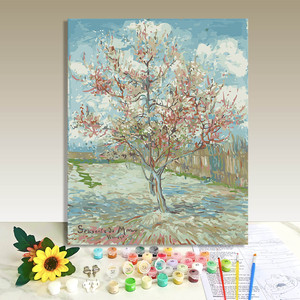 Dropshipping DIY Paint by Numbers Kit For Adults Enchanted Cherry Blossom Tree Oil Painting Home Decor Wholesale - Product Image 1