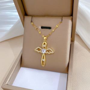 18K Gold Plated <b>Cross</b> Jesus Stainless Steel Necklaces Mix Lot Waterproof Cubic Zircon Jewelry Necklace Holiday Casual Accessory - Product Image 3