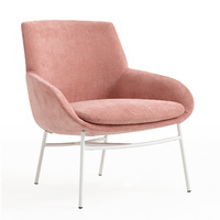 Fauteuil de loisirs avec coussin en mousse moulée, base en fil métallique blanc, chaise décorative pour la maison, l'hôtel, le salon de beauté, la villa, vente en gros