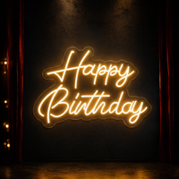 Enseigne néon LED ZHILIN Joyeux Anniversaire en acrylique, logo néon personnalisable pour fêtes d'anniversaire et utilisation en extérieur, IP65 avec CE RoHS