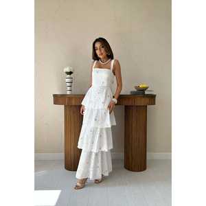 Vestido Rosa de Tirantes Cruzados en la Espalda para Niñas de las Flores, Venta al por Mayor - Product Image 4