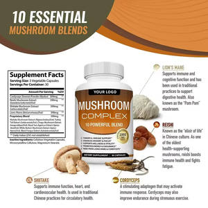 Capsules de Complexe de Champignon Nootropiques Supplément de Cerveau Biologique Mélange d'extrait de Reishi Crinière de Lion Capsule de Champignon - Product Image 6