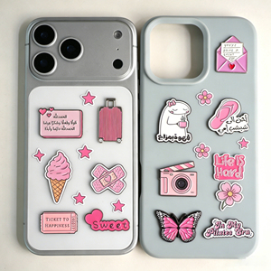 Autocollants de téléphone en métal rose à expédition rapide Funboxes – <span class=keywords><strong>Accessoires</strong></span> adhésifs mignons personnalisés pour filles, directement de l'usine - Product Image 1