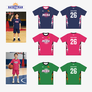 Kaos Pemanasan Basket Anak Custom, Bernapas, Cepat Kering, Pakaian Olahraga Bola untuk Remaja, OEM Tim Klub, Pakaian Olahraga Anak - Product Image 2