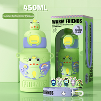 Grande tasse isotherme en acier inoxydable avec couvercle, motif dessin animé mignon, portable, pour l'eau, la rentrée scolaire, les voyages, les enfants