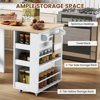 Service OEM ODM – Table de travail et de repas pliable et roulante en MDF, contemporaine et peu encombrante, avec rangement, idéale pour îlot de cuisine