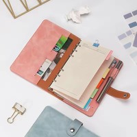 Carnet de budget de luxe personnalisé A6, empilable, planificateur hebdomadaire et mensuel, format mini, couverture en PU, reliure à feuilles mobiles, idéal comme cadeau