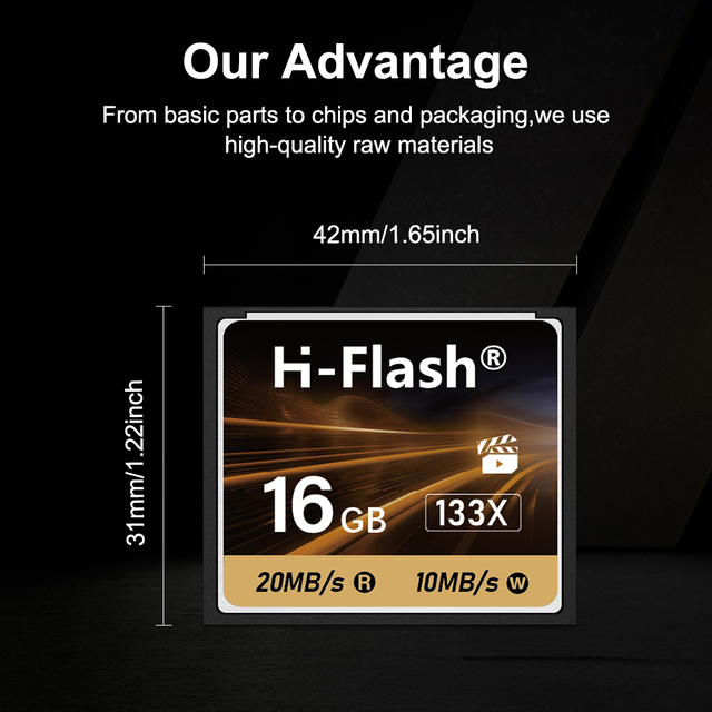 H FLASH CF & Mini SD Memory Card 4GB-128GB High Speed U1/U3 for Photographers & Videographers (1 Year Warranty)