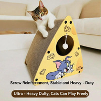 Griffoir triangulaire créatif en forme de fromage pour chat, lit pour chat en carton durable, jouet pour chat toutes saisons avec renforts à vis