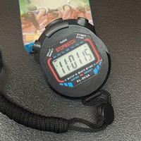Stopwatch Digital Timer Layar LCD Split Reset Start Stop Tahan Air Perangkat Latihan Olahraga Genggam