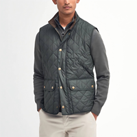 Gilet d'hiver pour homme, écologique, respirant, coupe-vent, avec tissu tissé matelassé en losanges, fermeture éclair bidirectionnelle sur le devant, boutons-pression métalliques