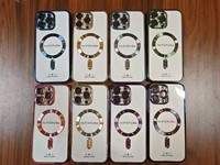 Pour Samsung S24Étui magnétique électrolytique ultra clair avec film de protection d'objectif étui de téléphone souple en tpu pour iPhone 14 15 16Pro Max
