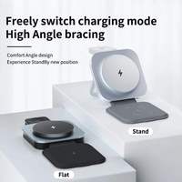 Station de charge sans fil flexible 3-en-1 avec port Type-C 15W pour écouteurs, microphone, pliable magnétique, idéale pour les voyages