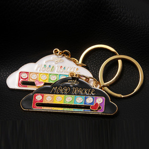 Popular Style My Mood Manager <strong>Cloud</strong> Keychains in Bulk Can Slide to Select Mood Pendant Metal Necklace <strong>Keychain</strong> Charms - Product Image 3