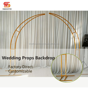 LISSE nouveaux accessoires de mariage corne forme porte arc fer fleur arc étagère or incurvé pour arc de mariage en plein air - Product Image 2